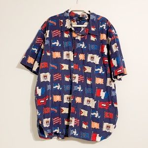 Vintage Tommy Hilfiger Button Down Flag Print